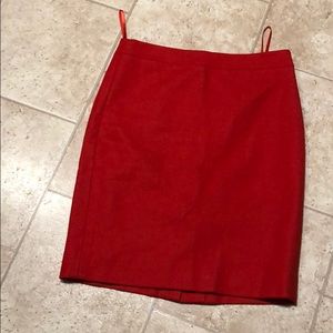 JCrew J Crew Ladies Red Wool Pencil Skirt Size 4